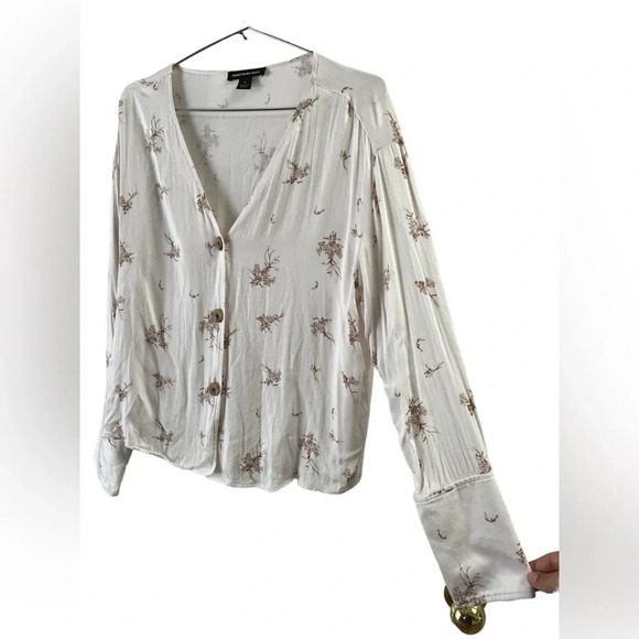 Something navy White long sleeve blouse - Picture 3 of 6